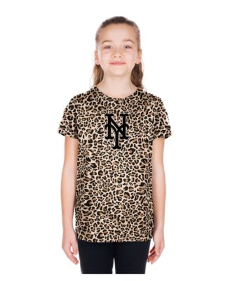Big Girls Brown New York Mets Leopard T-Shirt