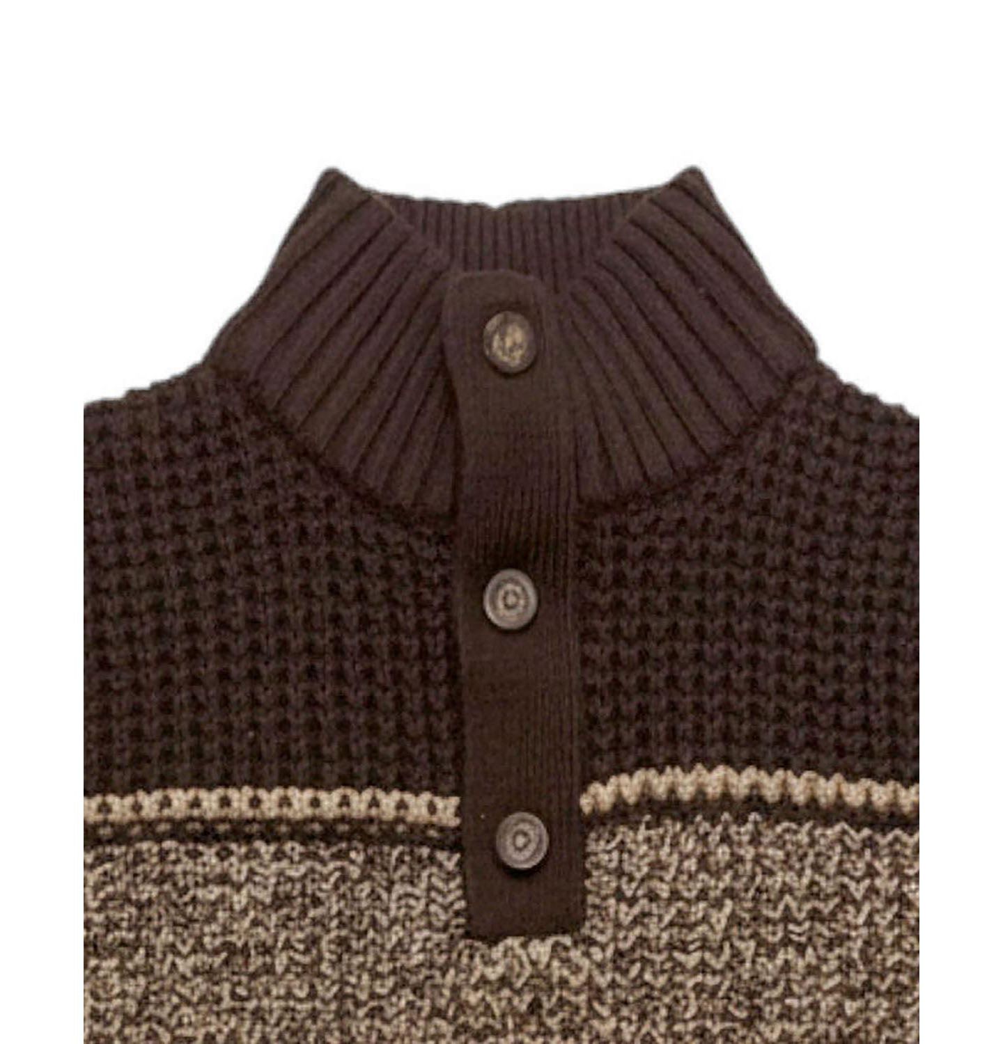Свитер Hope & Henry Organic Mock Neck Waffle для мальчиков-малышей, цвет: Верблюжий / Шоколадный — фото 2