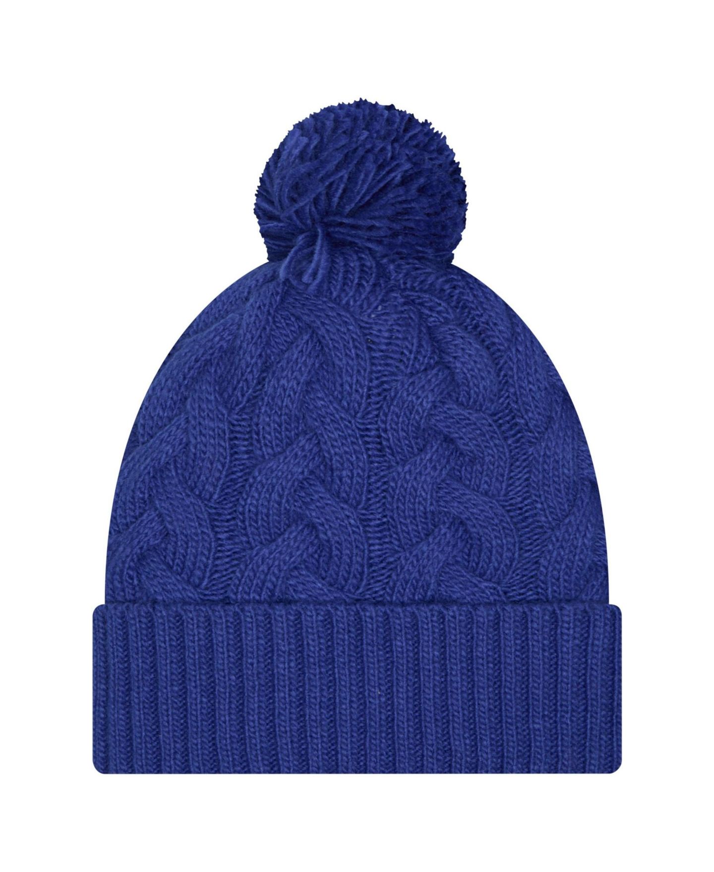 Шапка New Era Royal New York Giants Cabled Cuffed Knit Hat with Pom для девочек — фото 2