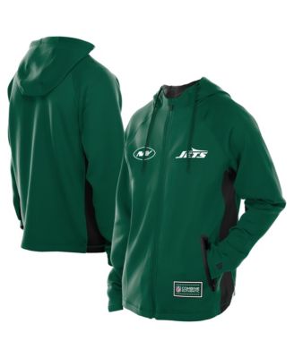 Men's Green New York Jets Combine Authentic Raglan Scuba Full-Zip Hoodie