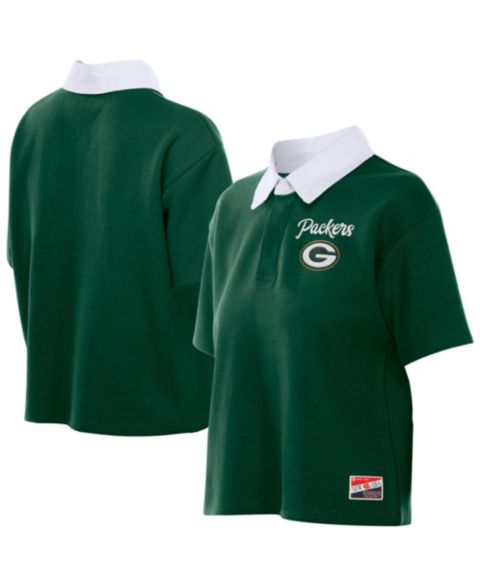 Женское поло New Era Green Bay Packers Cropped Boxy Polo