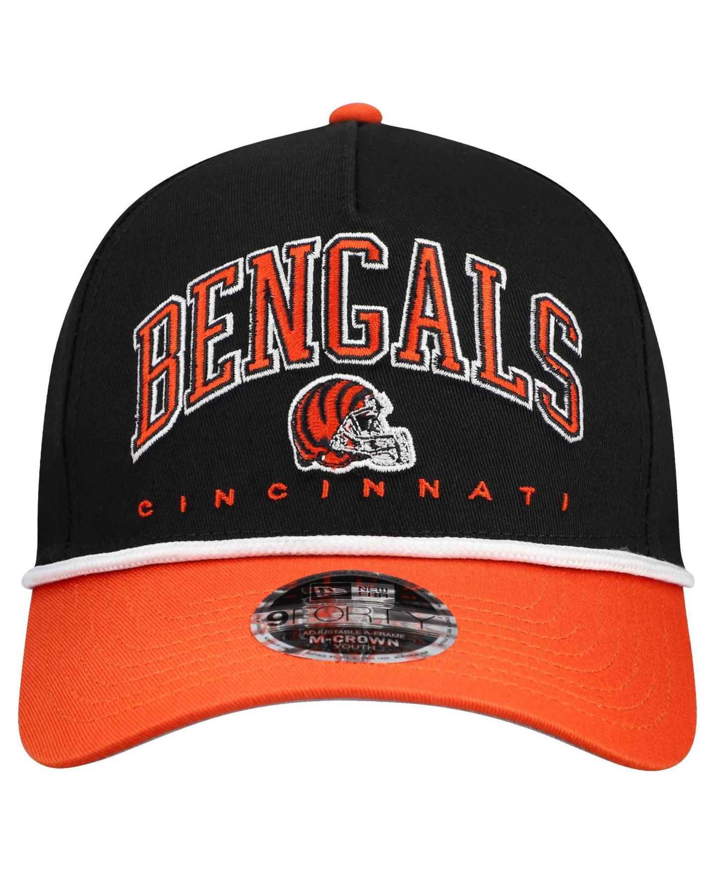 Детская кепка New Era Black/Orange Cincinnati Bengals Arch Coolera 9FORTY A-Frame Adjustable Hat — фото 2