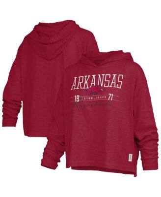 Women's Arkansas Razorbacks Castillo Oversized Long-Sleeve Hooded T-Shirt