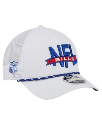 Men's White Buffalo Bills NFL 9FORTY A-Frame M-Crown Adjustable Trucker Hat