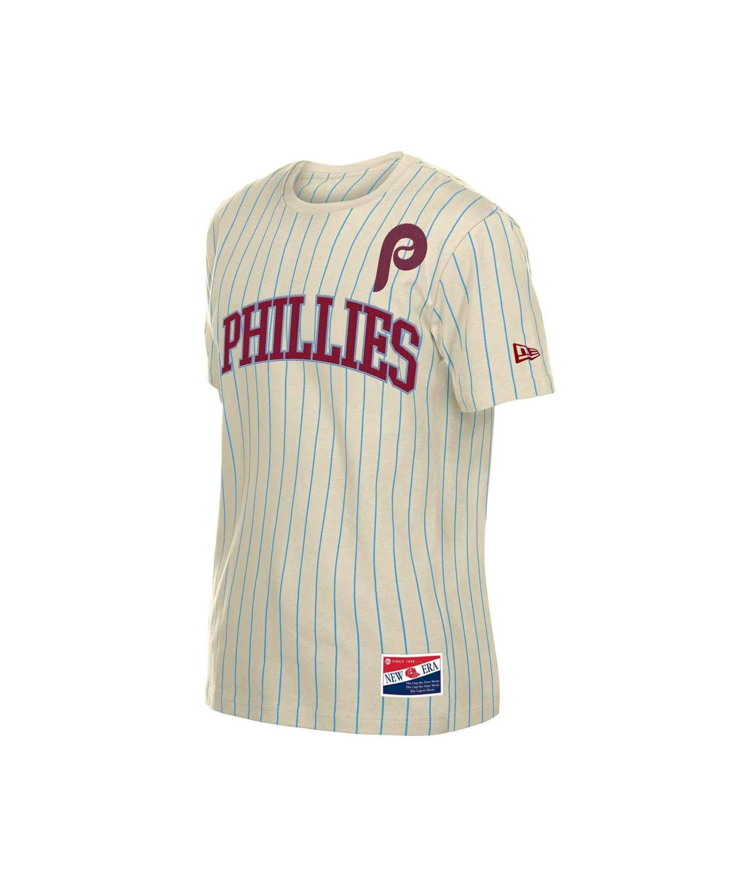 Мужская футболка New Era Cream Philadelphia Phillies Throwback Meshback Pinstripe — фото 3