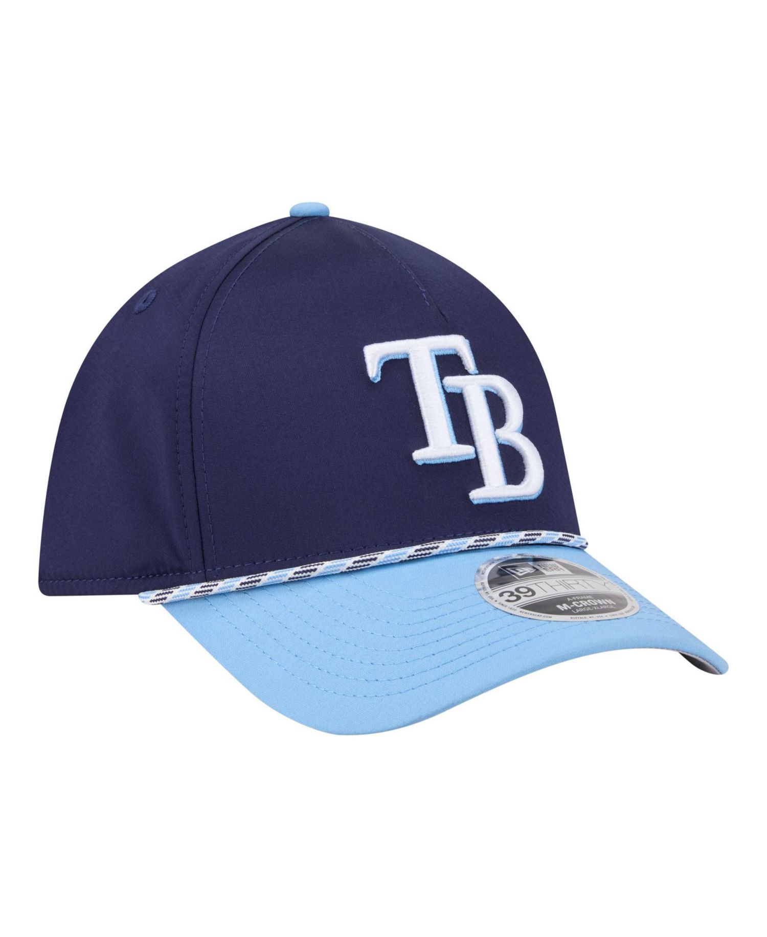 Men's Navy/Light Blue Tampa Bay Rays Rope M-Crown A-Frame 39THIRTY Flex Hat