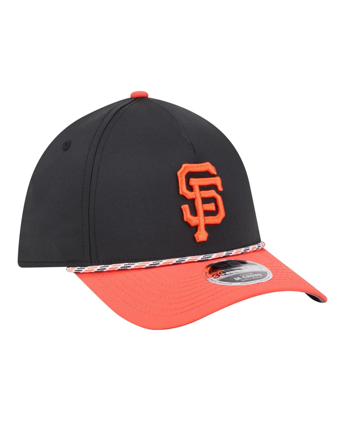 Мужская кепка New Era Black/Orange San Francisco Giants Rope M-Crown A-Frame 39THIRTY Flex Hat — фото 3
