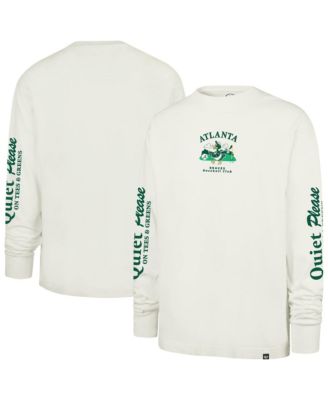 Men's Cream Atlanta Braves Quiet Please Foundation Long Sleeve T-Shirt