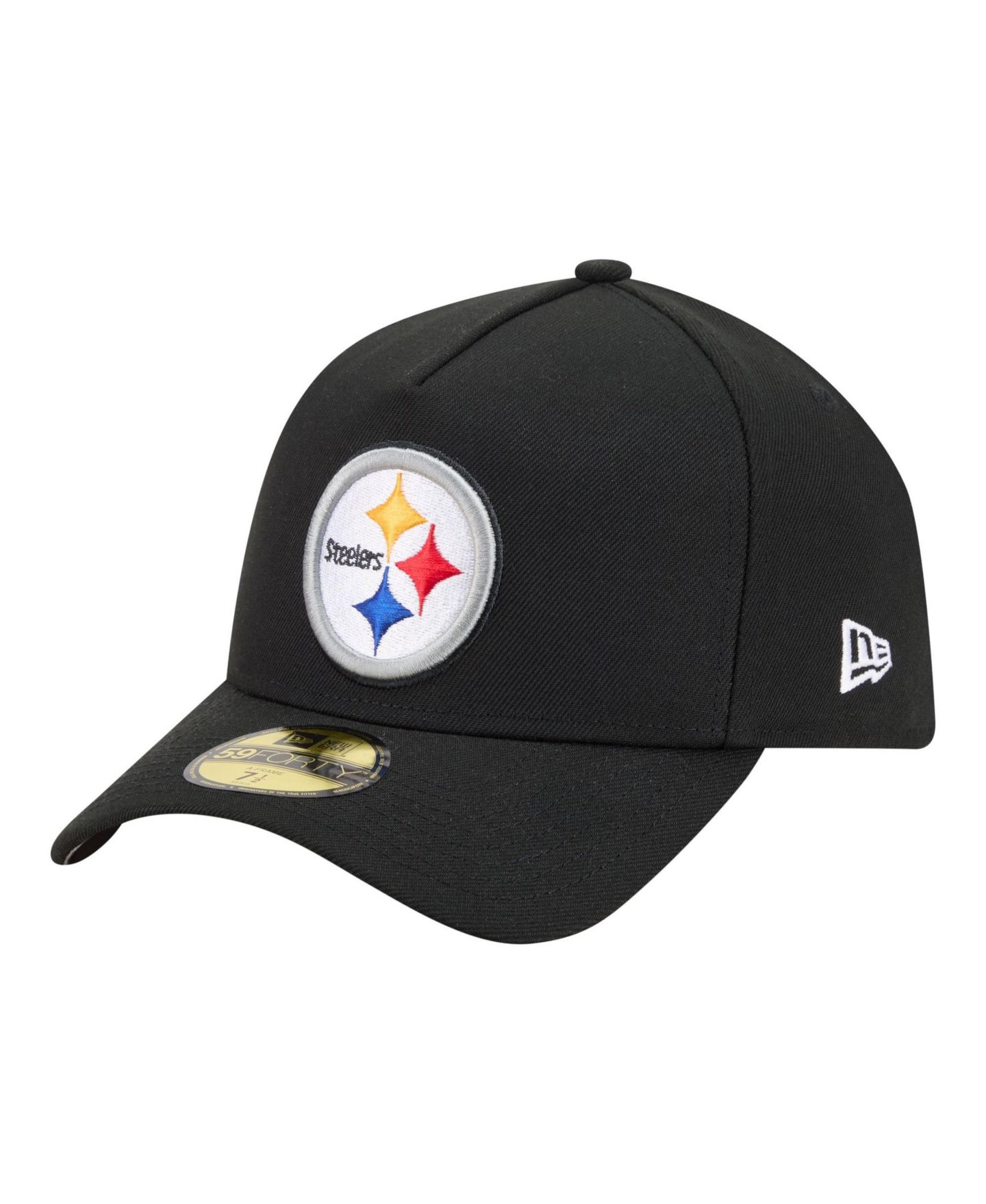 Мужская кепка New Era Black Pittsburgh Steelers A-Frame 59FORTY Fitted Hat — фото 3