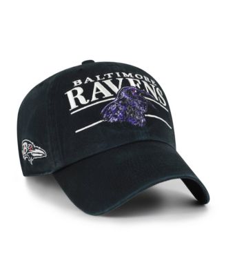 Men's Black Baltimore Ravens Throwback Graphic Clean Up Adjustable Hat
