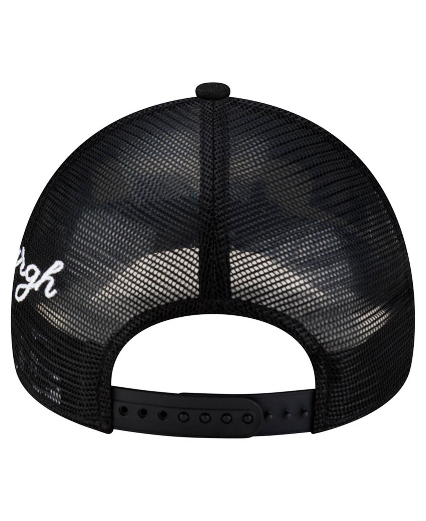Мужская кепка New Era Black Pittsburgh Steelers City Script 9FORTY A-Frame Adjustable Hat — фото 3