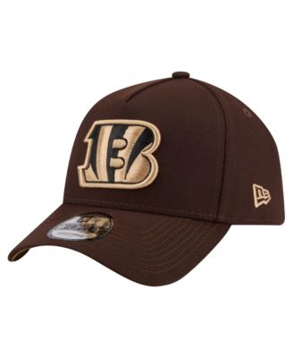 Men's Dark Brown Cincinnati Bengals Burnt Wood A-Frame 9FORTY Adjustable Hat