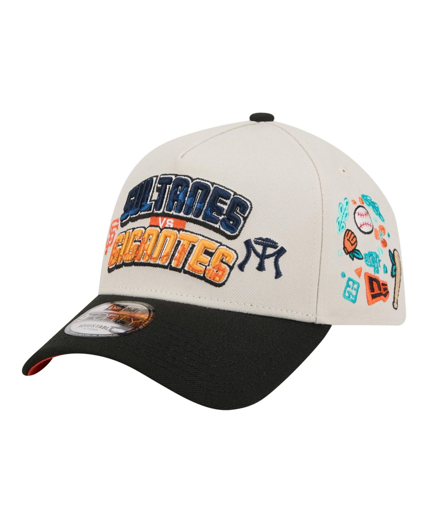 Мужская кепка New Era Beige San Francisco Giants vs. Monterrey Sultanes 2026 Matchup 9FORTY A-Frame Adjustable Hat — фото 1