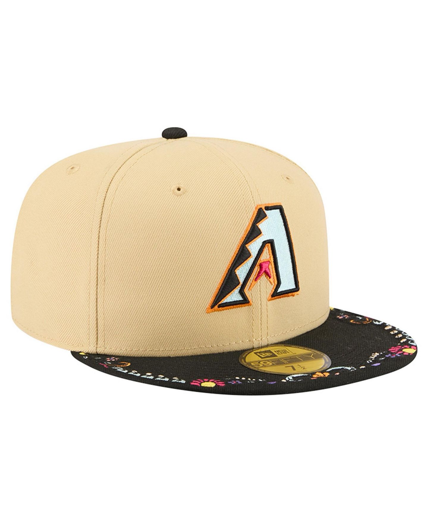 Мужские козырьки New Era Light Beige Arizona Diamondbacks Two-Tone Embroidered 59FIFTY Fitted Hat — фото 3