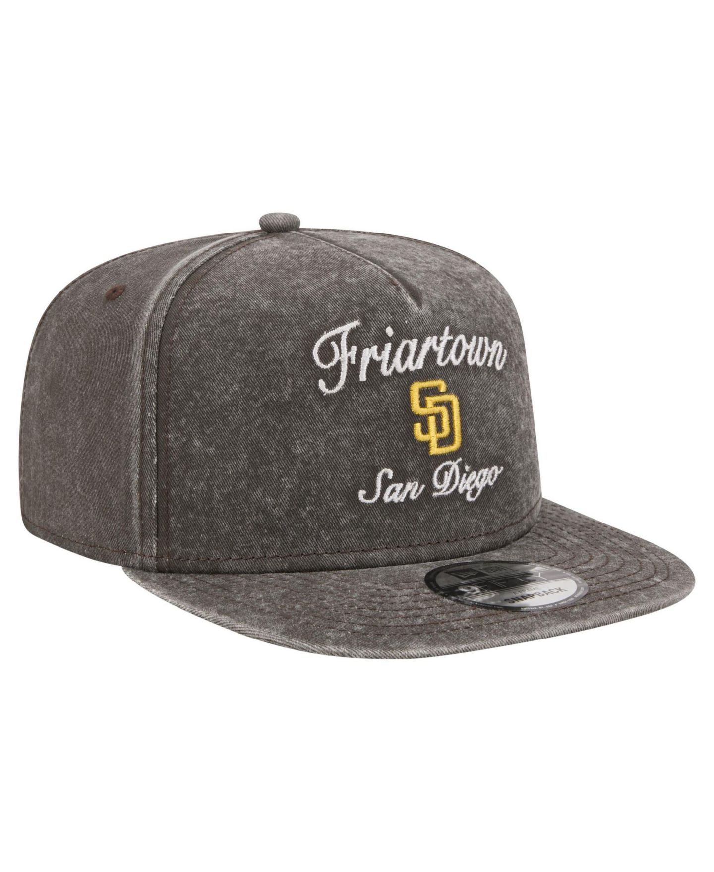 Мужская кепка New Era Black San Diego Padres City Slogan A-Frame 9FIFTY Snapback Hat — фото 3