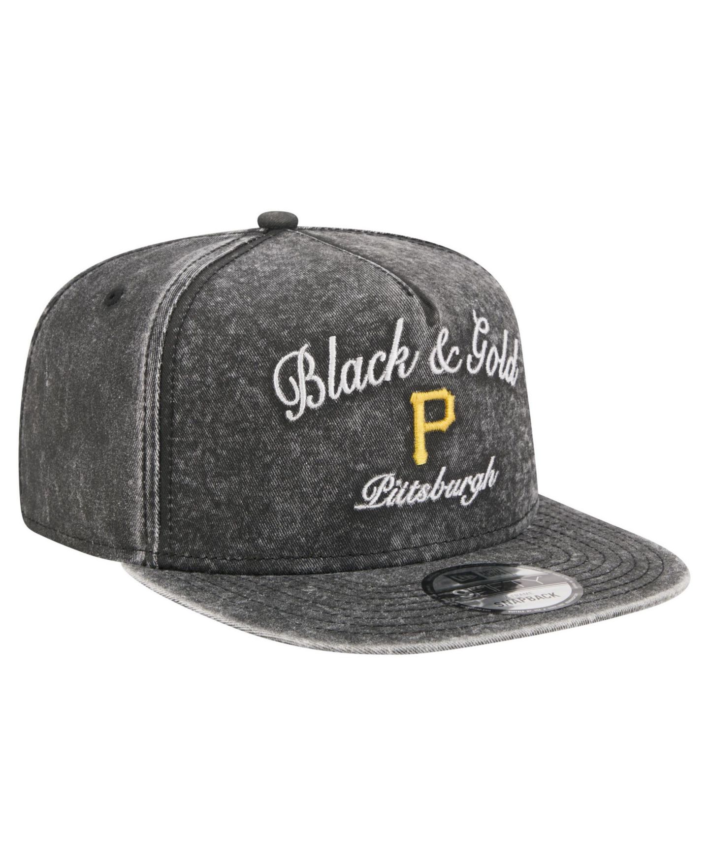Мужская кепка New Era Black Pittsburgh Pirates City Slogan A-Frame 9FIFTY Snapback Hat — фото 3