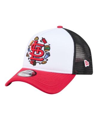 Big Boys and Girls White/Red St. Louis Cardinals Food A-Frame 9FORTY Trucker Adjustable Hat