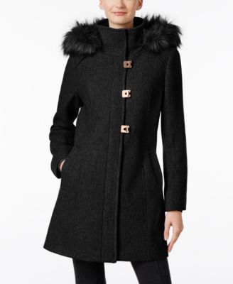 wool coat with fur hood