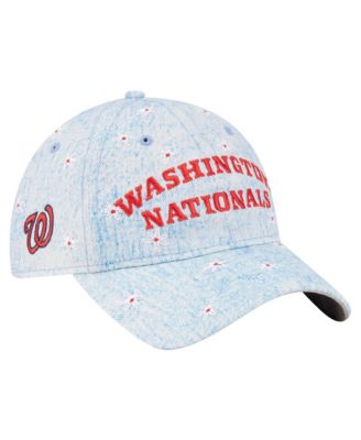 Women's Light Blue Washington Nationals Daisy All Over 9TWENTY Adjustable Hat