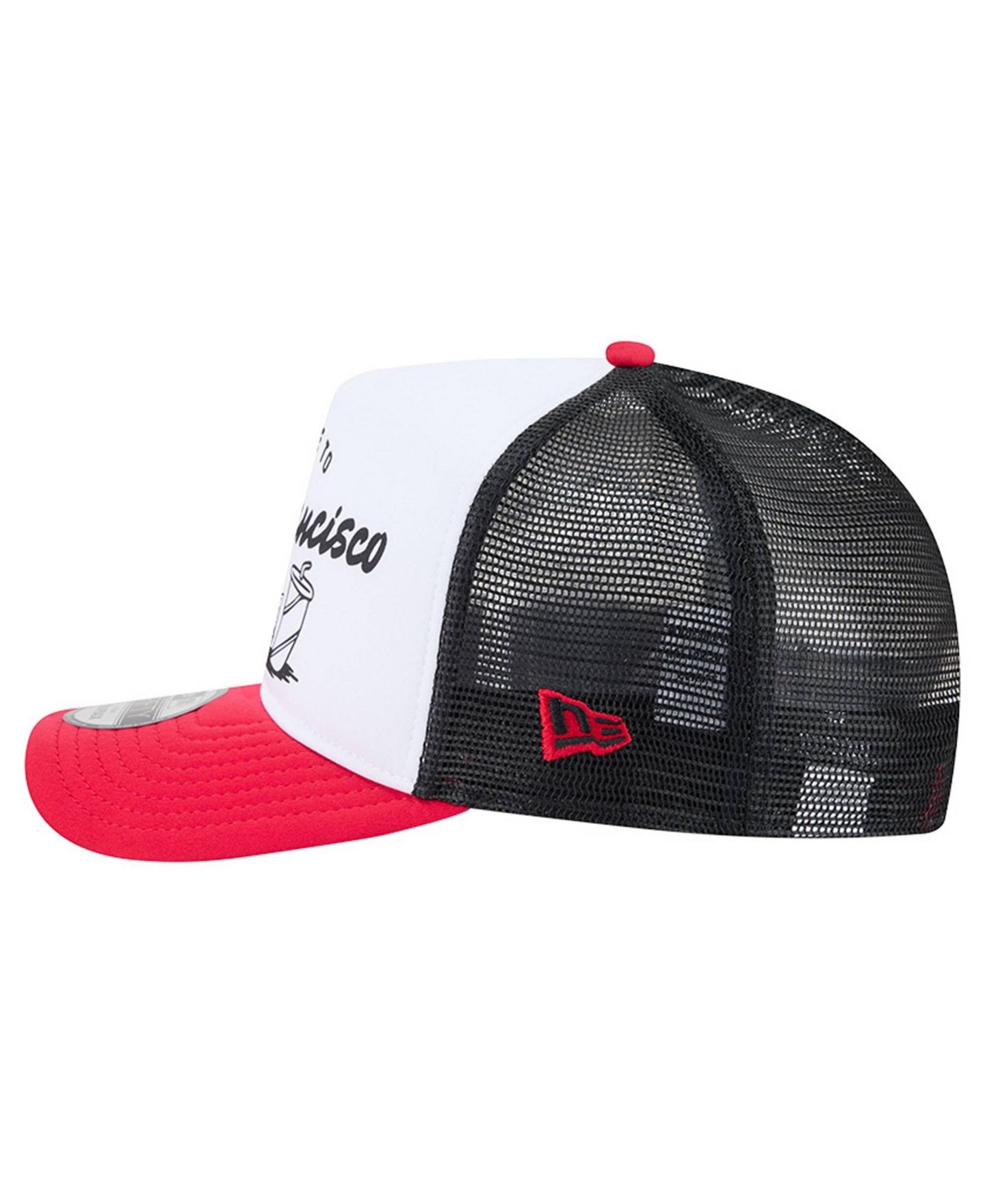 Мужская кепка New Era White/Scarlet San Francisco 49ers Foodie 9FIFTY A-Frame Trucker Snapback Hat — фото 7