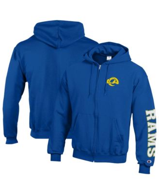 Men's Royal Los Angeles Rams Power blend Fleece Full-Zip Hoodie
