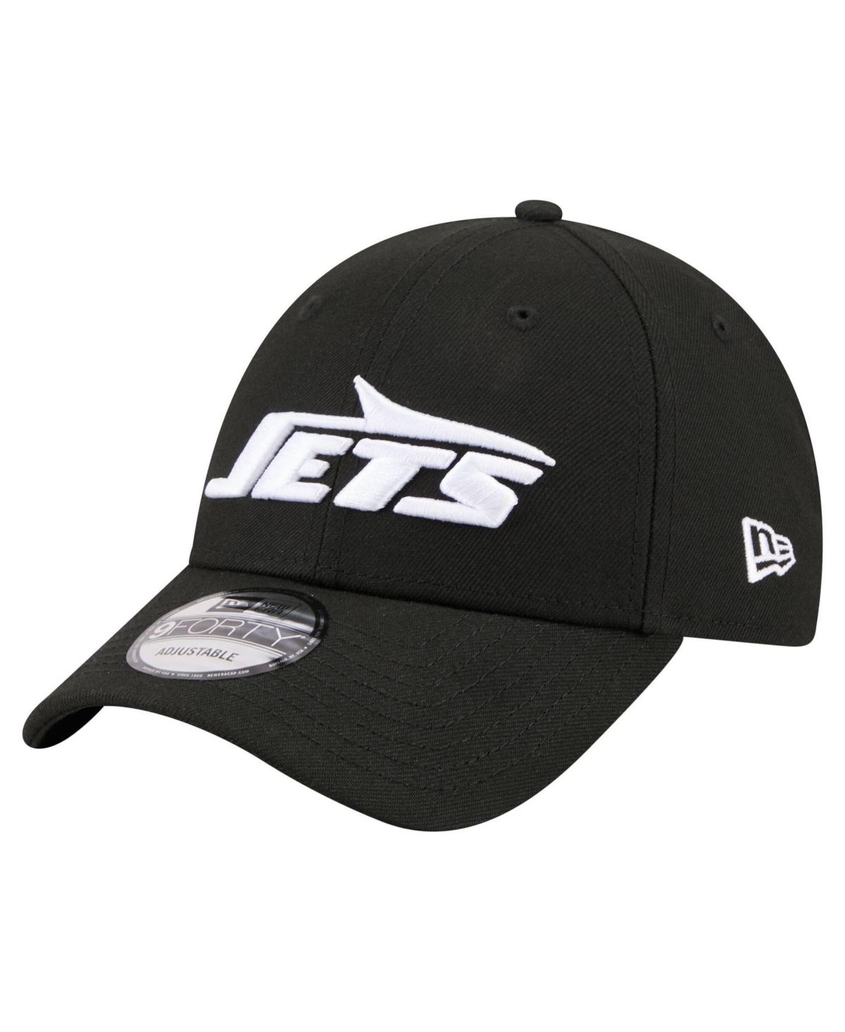 New Era Men's Black New York Jets Core Team 9FORTY Adjustable Hat - Black