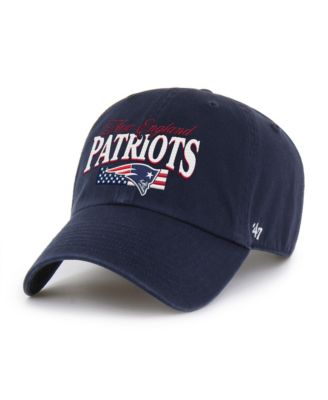 Men's Navy New England Patriots American Flag Clean Up Adjustable Hat