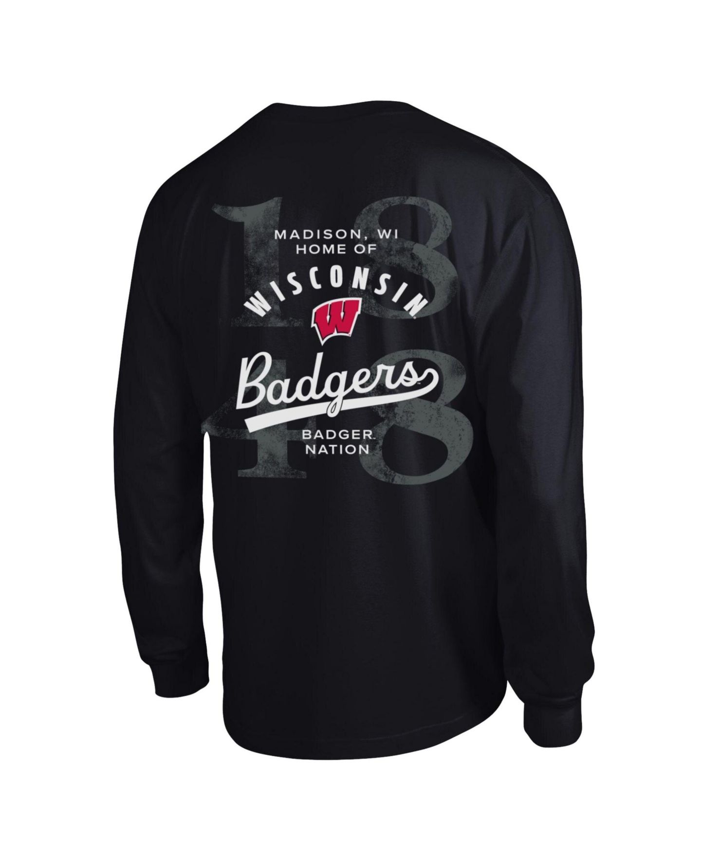 Мужская футболка Champion Black Wisconsin Badgers Laminated All-Star Long Sleeve — фото 3
