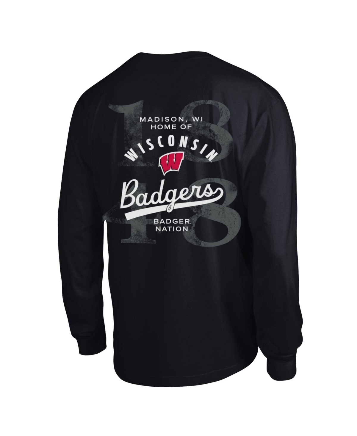 Champion Men's Black Wisconsin Badgers Laminated All-Star Long Sleeve T-Shirt