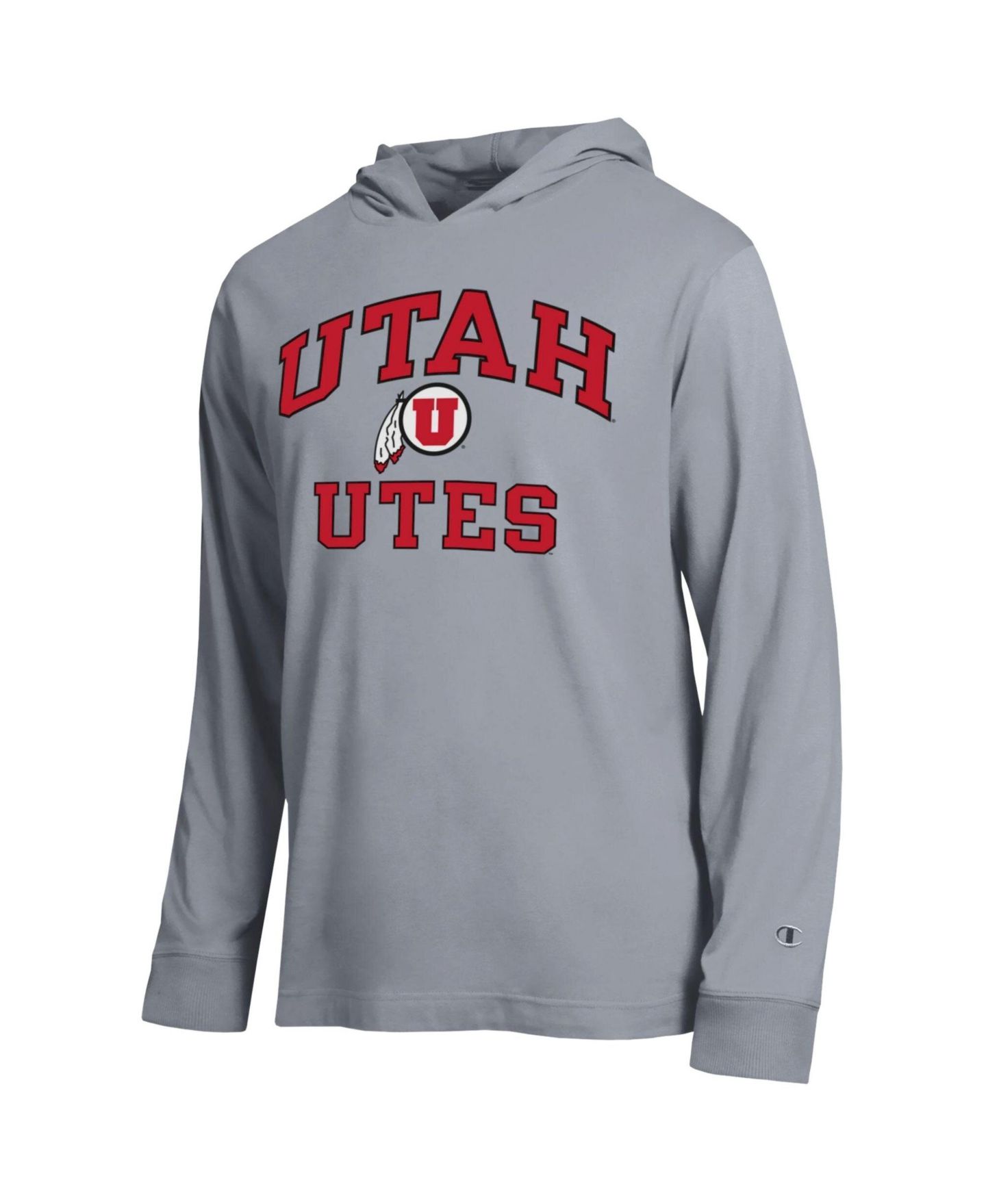 Мужская футболка Champion Heather Gray Utah Utes High Motor All-Star Long Sleeve Hooded — фото 2