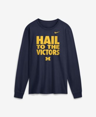 Men's Navy Michigan Wolverines 2026 Sideline Slogan Dri-FIT Long Sleeve T-Shirt