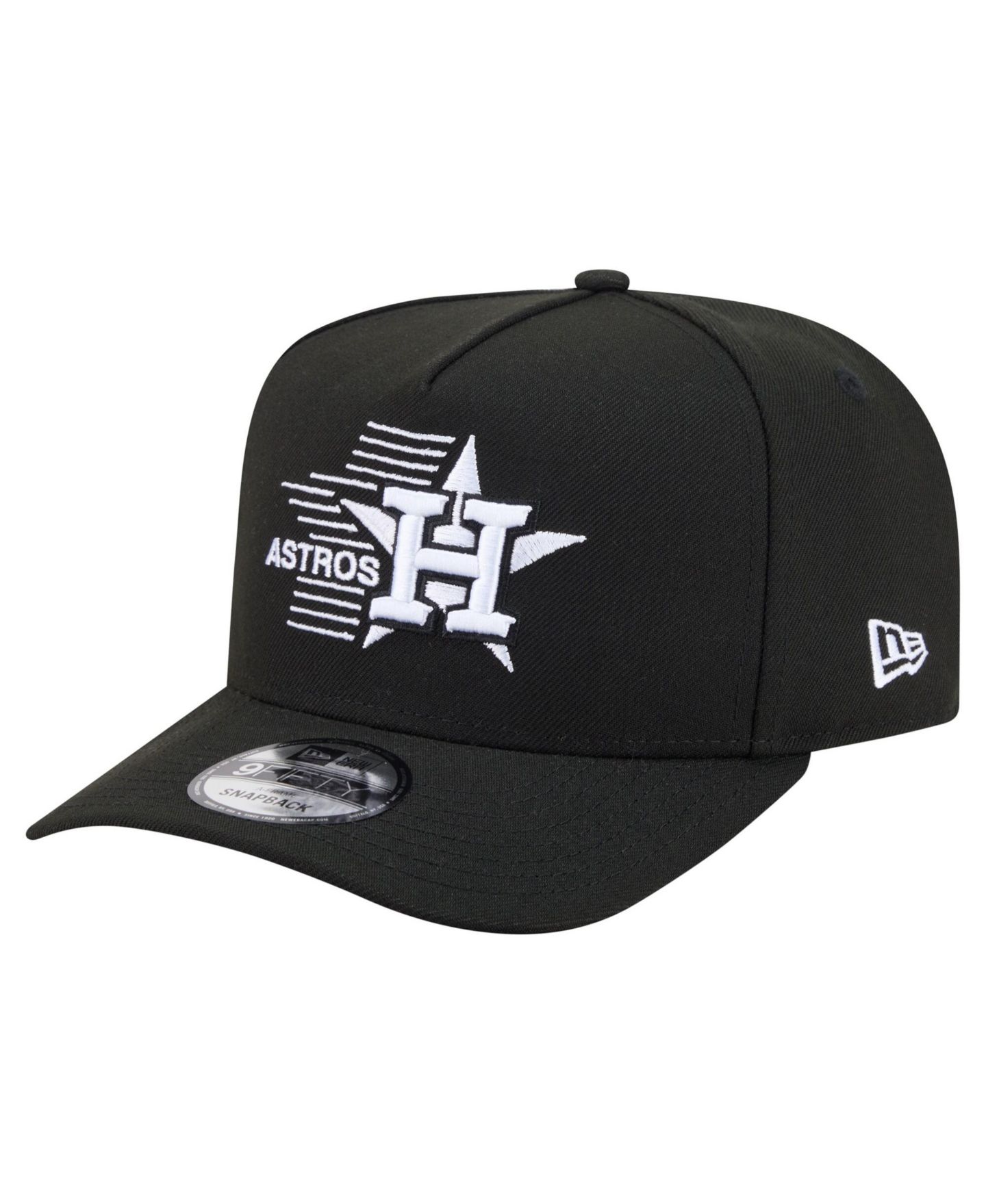Мужская кепка New Era Black Houston Astros Motion A-Frame 9FIFTY Snapback Hat — фото 1