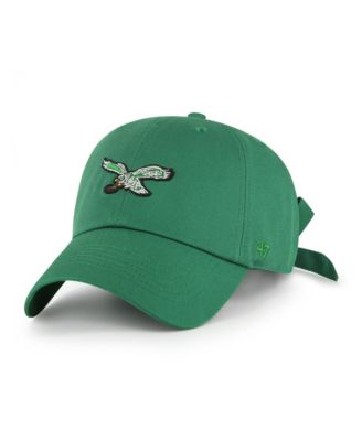 Women's Kelly Green Philadelphia Eagles Throwback Bow Back Clean Up Adjustable Hat