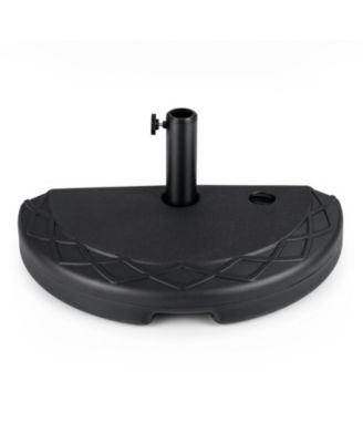 Half Round Patio Umbrella Base with Pattern and Handle Fits 1.5"-1.9" Pole Diameters