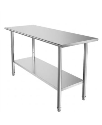 48 in Stainless Steel Food Prep Table with Utility Hooks