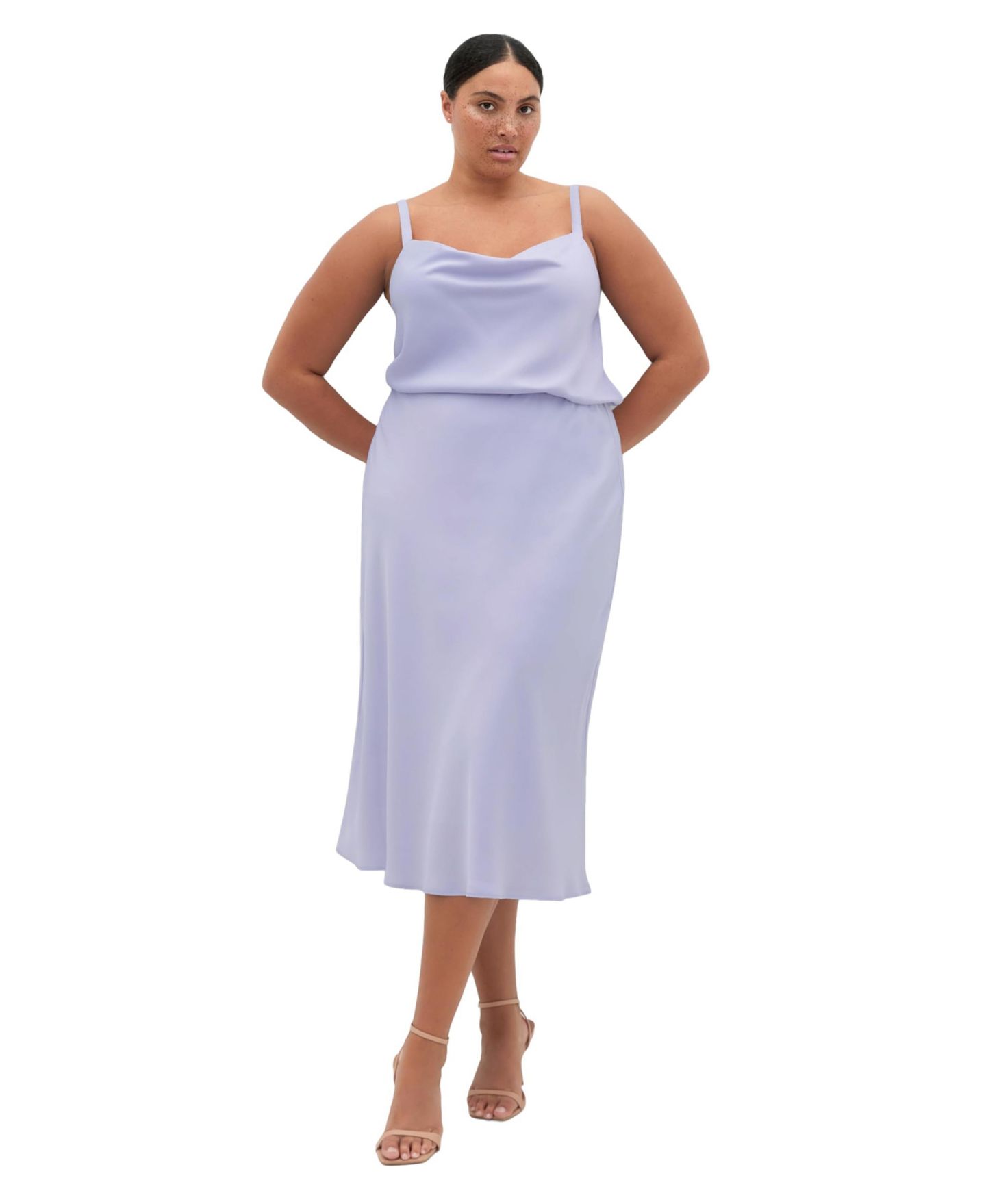 Женская юбка CITY CHIC Miranda Satin Midi, цвет: Сиреневый — фото 3