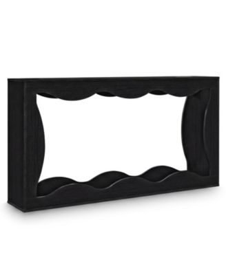 63 in 2-Tier Narrow Entryway Console Table with Wavy Edge Storage Shelf
