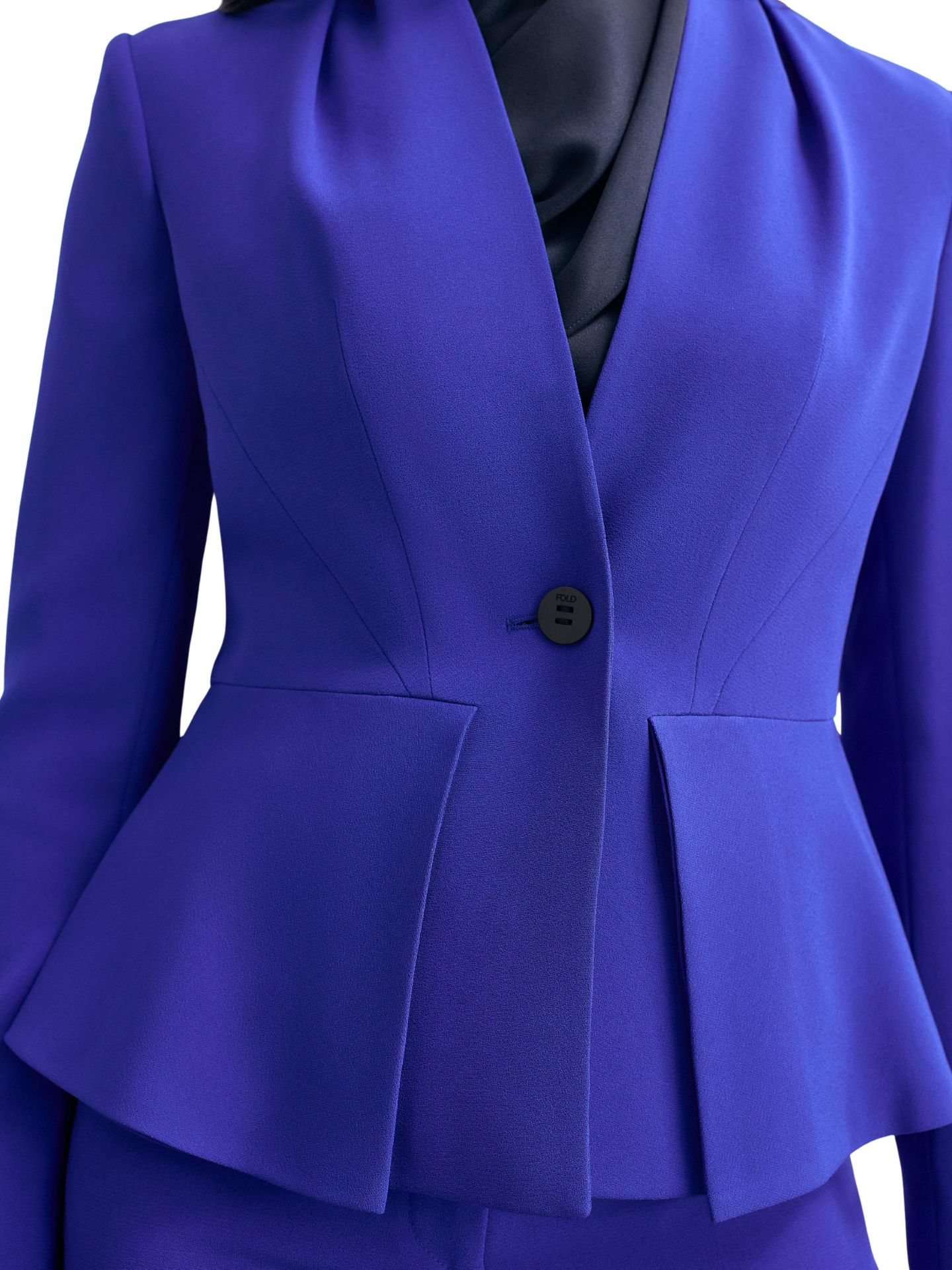 Женский пиджак The Fold Clifton Fitted Peplum Crepe Blazer, цвет: Синий — фото 4