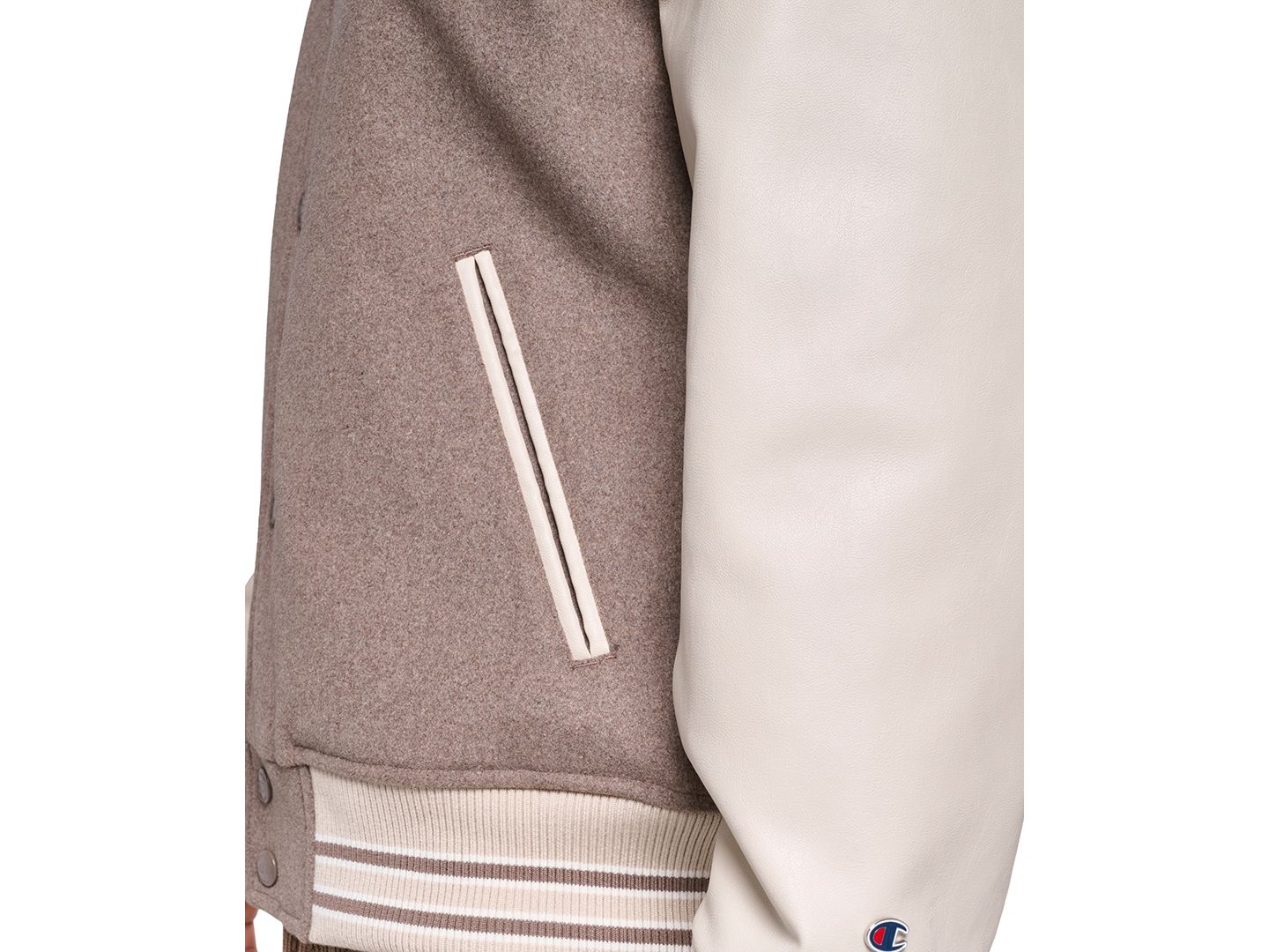Мужская куртка Champion Wool Blend Varsity, цвет: Коричневый / Хаки — фото 4