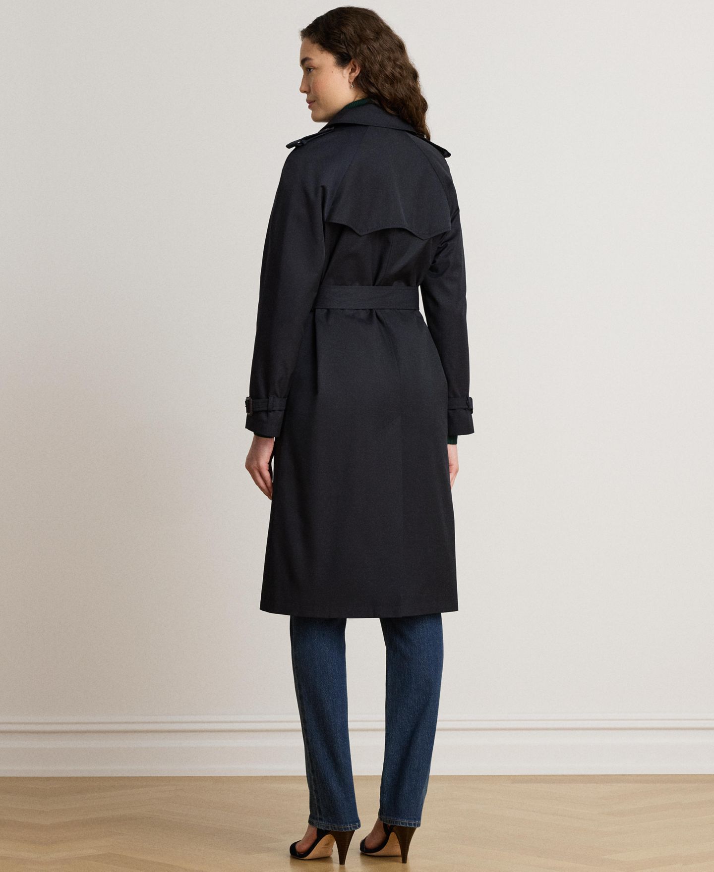 Женское пальто Lauren Ralph Lauren Belted Lined Trench, цвет: Тёмный тёмно-синий — фото 6