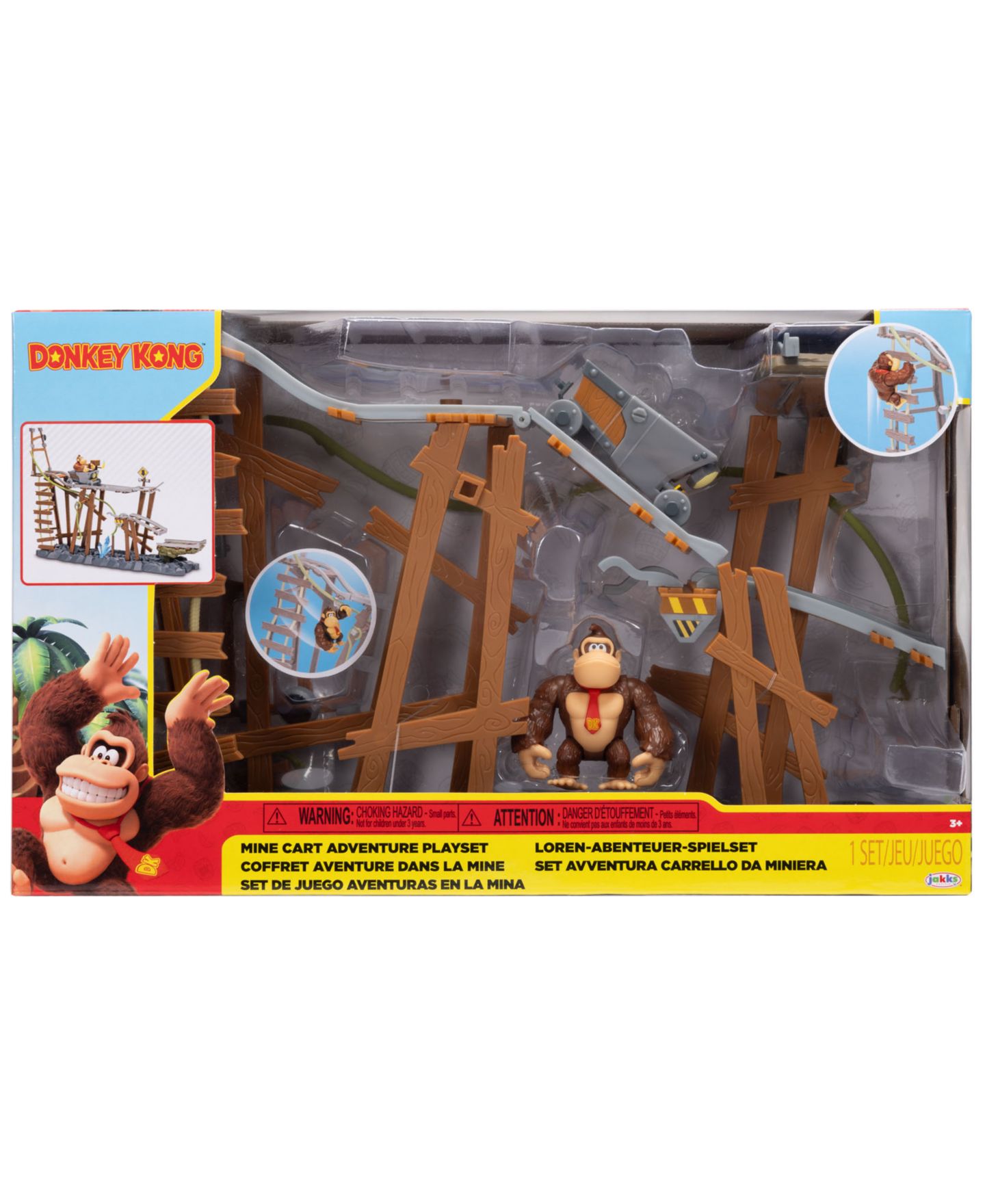 Детский игровой набор SUPER MARIO Donkey Kong Mine Cart Adventure 2-Piece Playset, Ages 3+ — фото 3