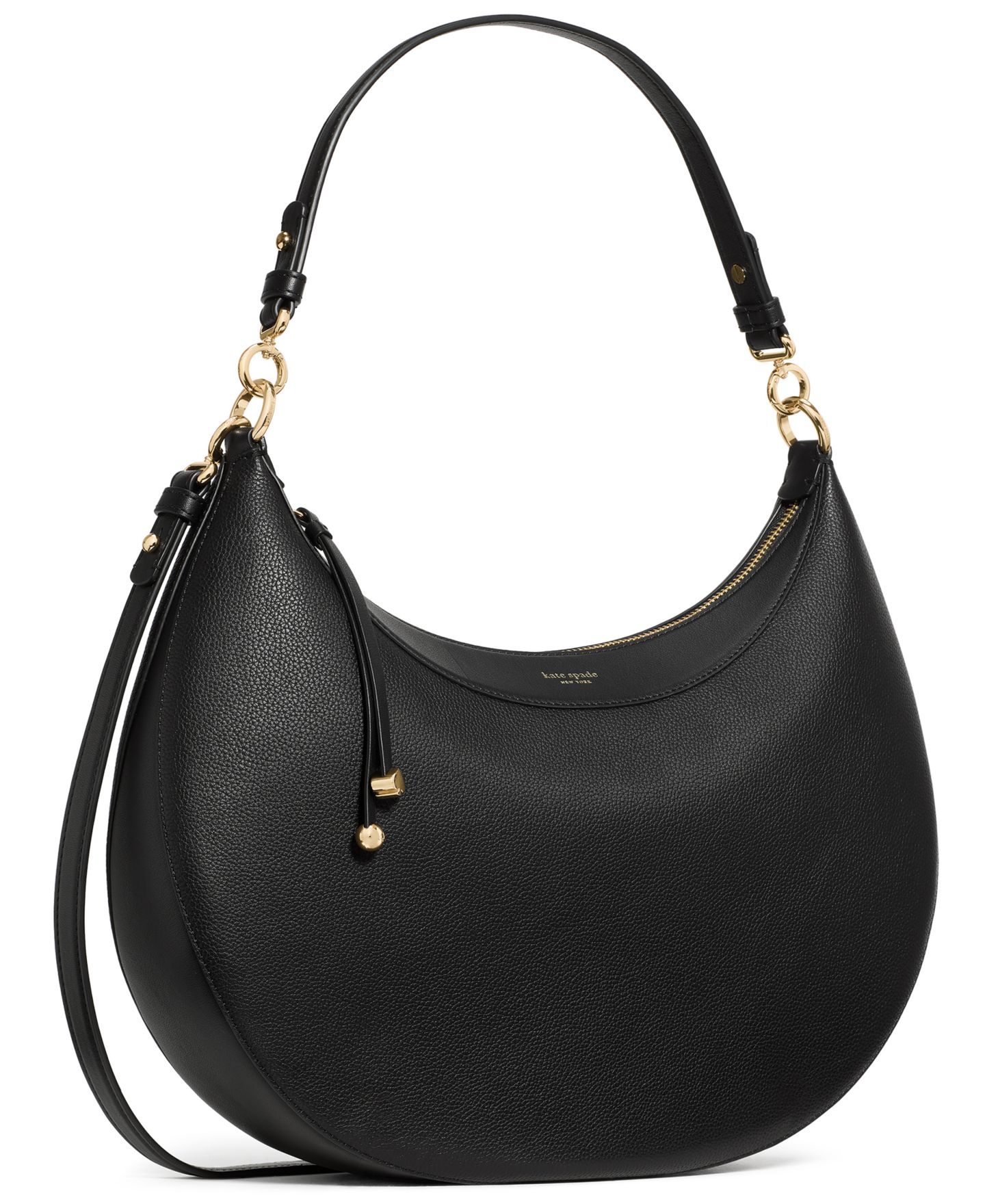 Женская сумка kate spade new york Liv Large Pebbled Leather Hobo Shoulder, цвет: Чёрный — фото 2