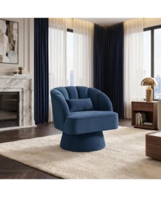 Swivel Accent Chair with Armrests, 360degree(s) Mid Century Modern Swivel Barrel Chair, Modern Cozy Velvet Armchair for Living Room, Bedroom