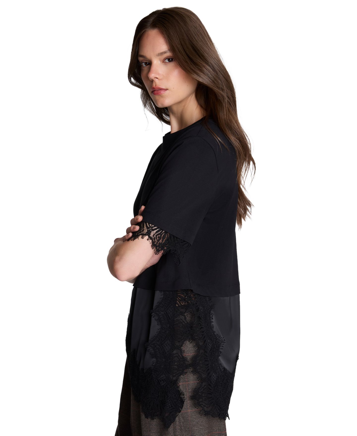 Женская футболка Kenneth Cole Combo Lace, цвет: Чёрный — фото 5