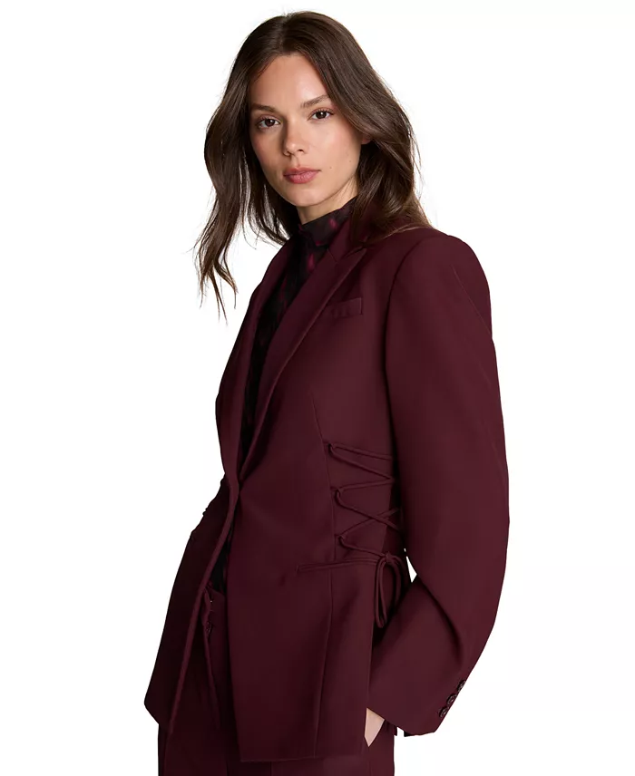 Women's Side lacing One Button Blazer - thumbnail 9