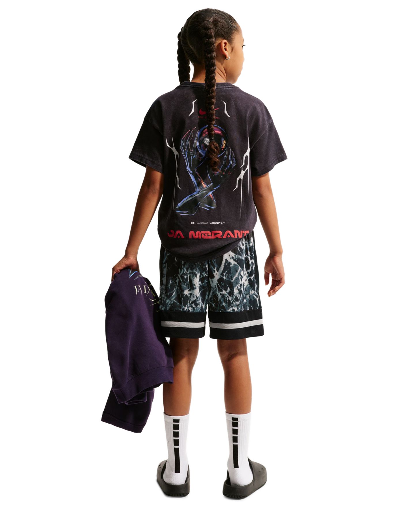 Детские шорты Nike Ja Morant Dri-FIT Basketball, цвет: Чёрный / Серый — фото 5