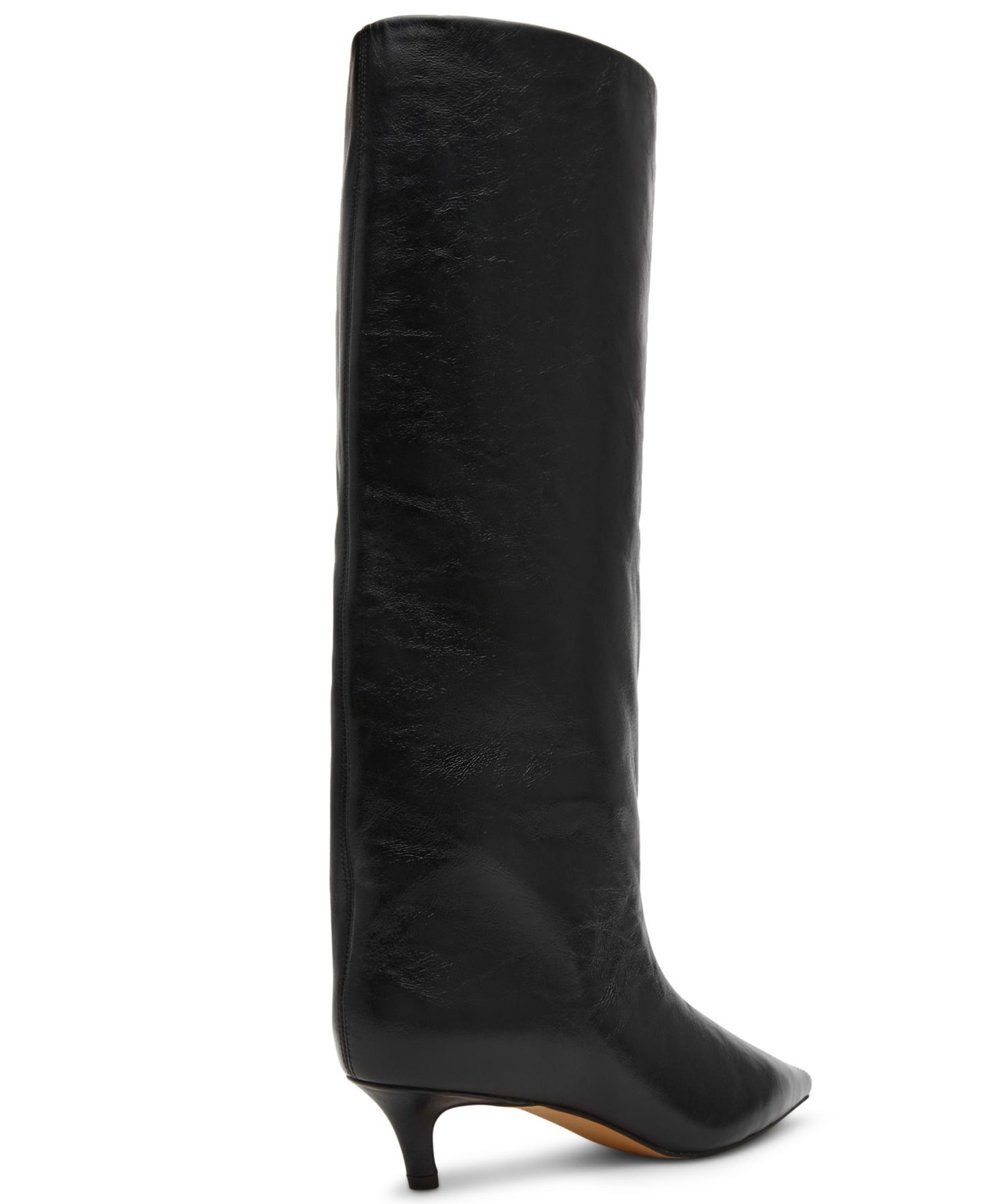 Женские высокие сапоги Steve Madden Lychee для полных икр на низком каблуке, цвет: Чёрный блестящий — фото 6