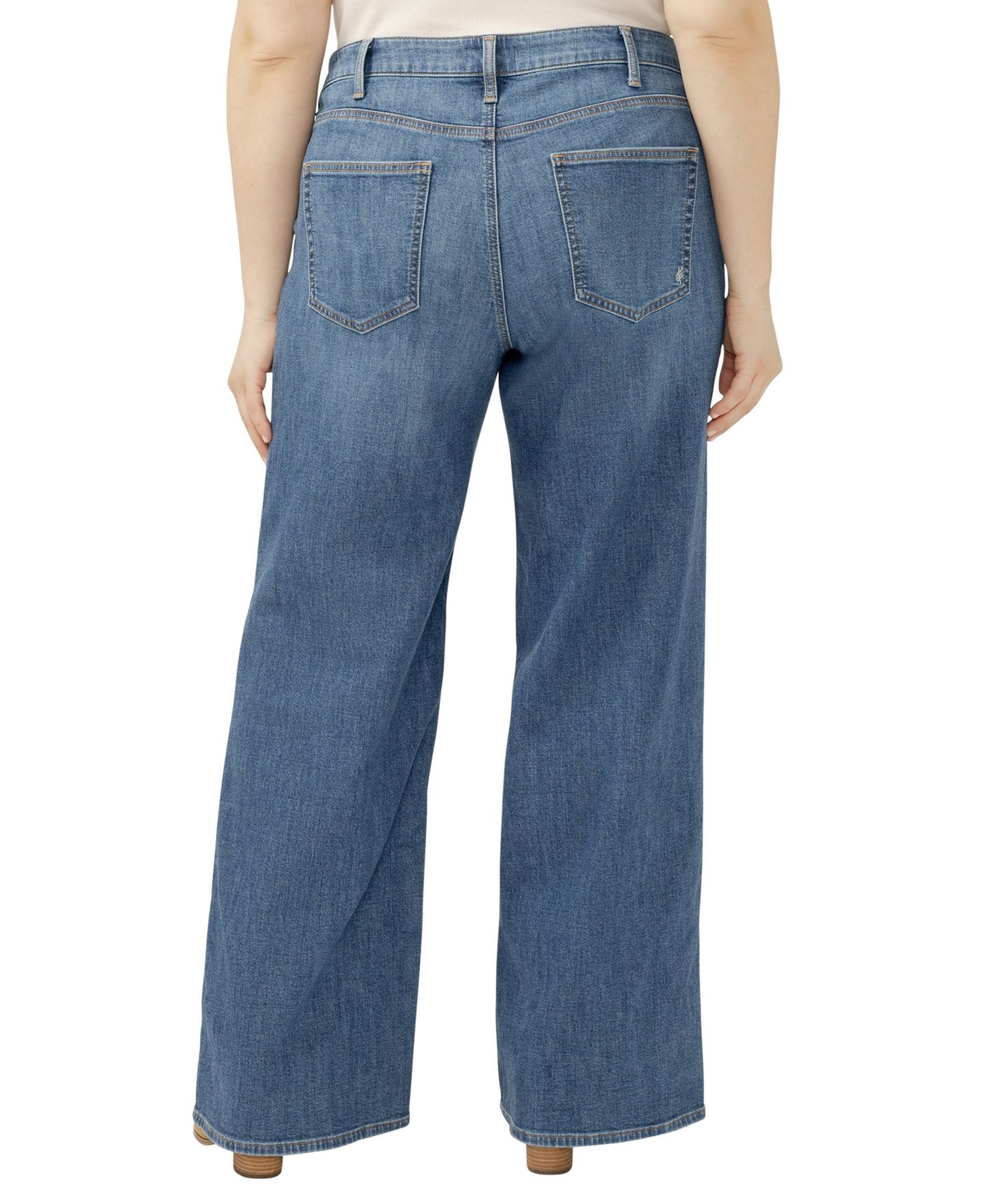Женские джинсы Silver Jeans Co. Plus Size Suki Mid Rise Wide-Leg Curvy Fit, цвет: Broydon — фото 4