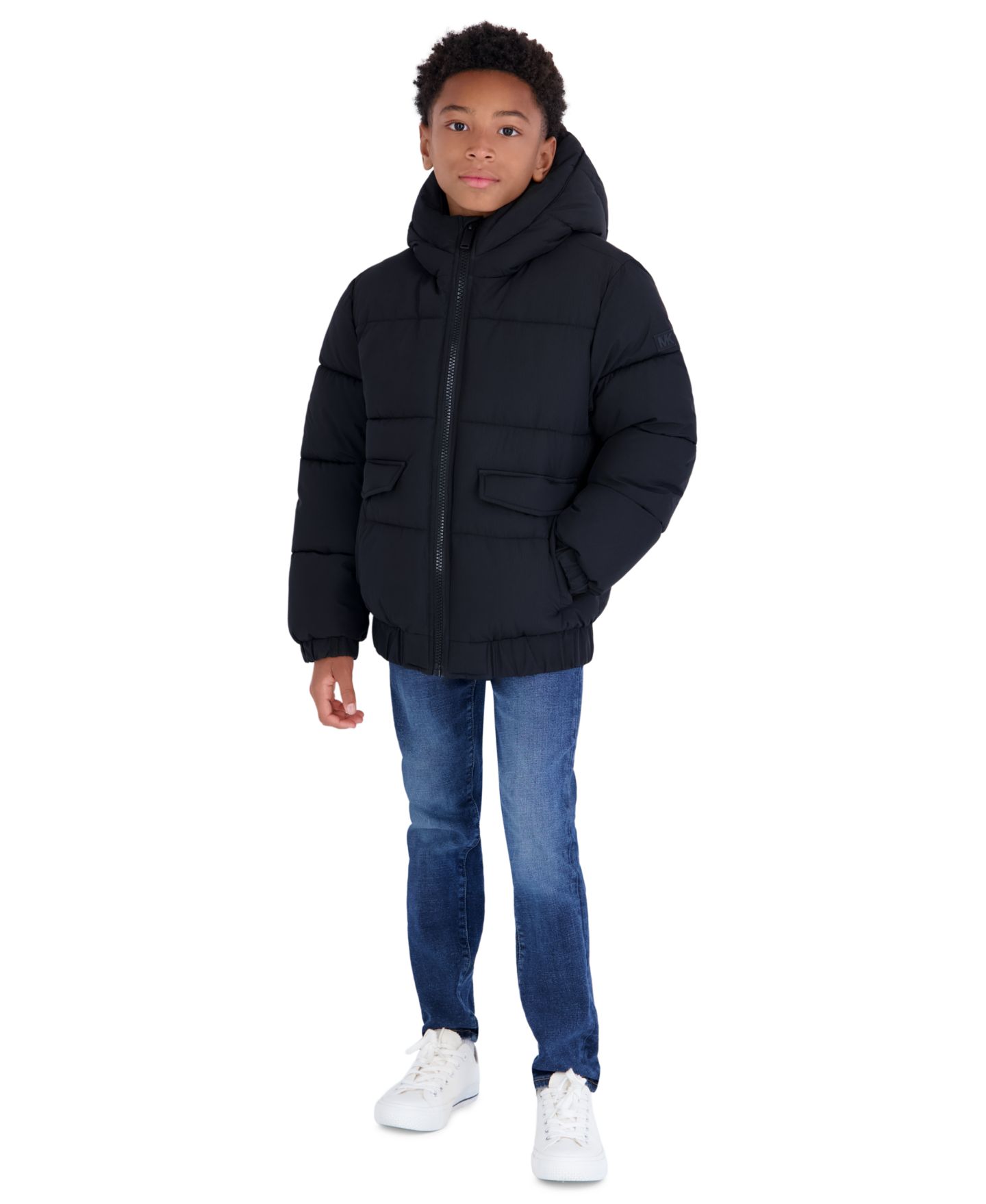 Куртка Michael Kors Heavy Weight Ripstop Puffer Hooded для мальчиков, цвет: Чёрный — фото 3