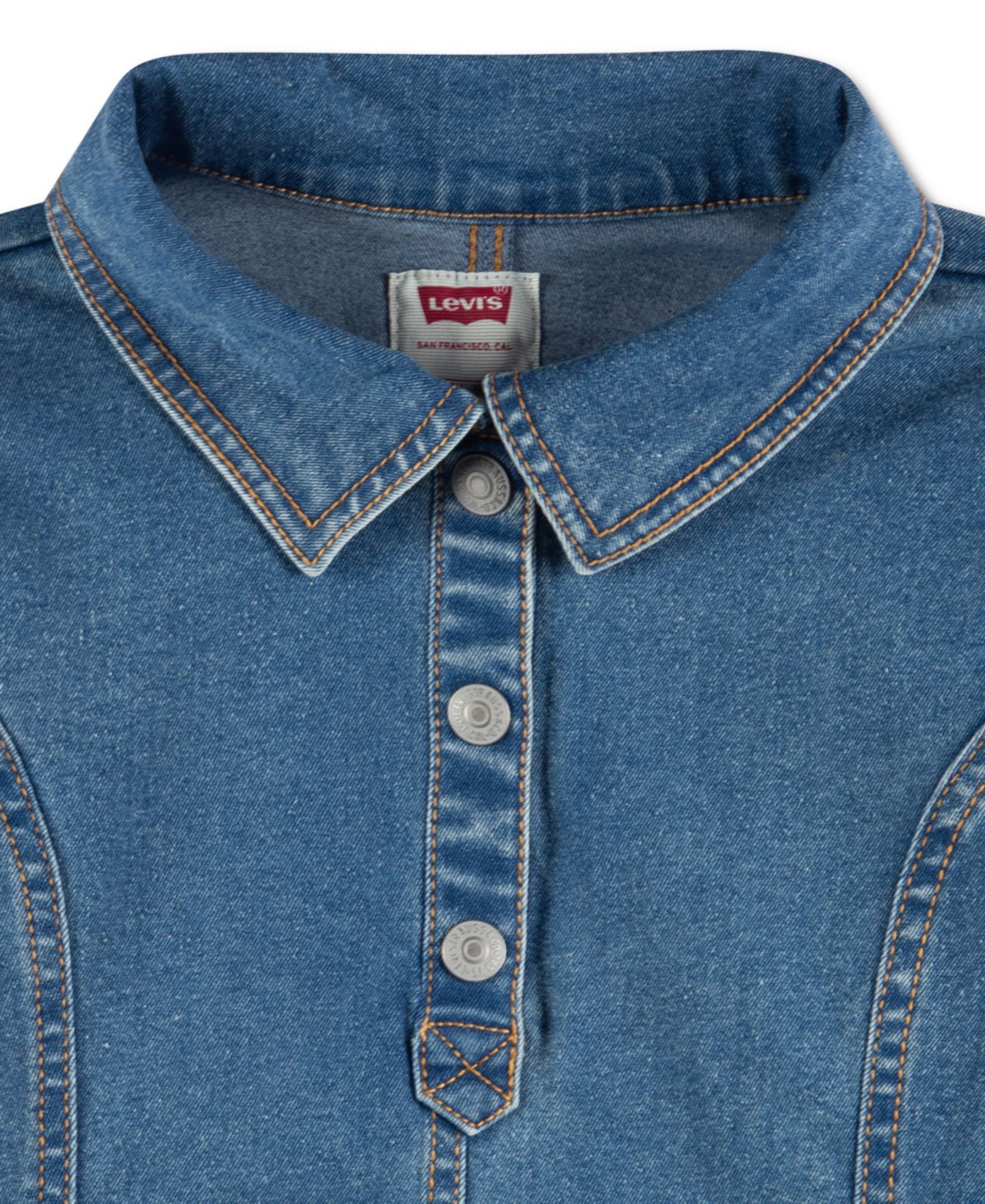 Платье Levi's Long Sleeves Button Up Dress для девочек, цвет: Drew Me In — фото 3